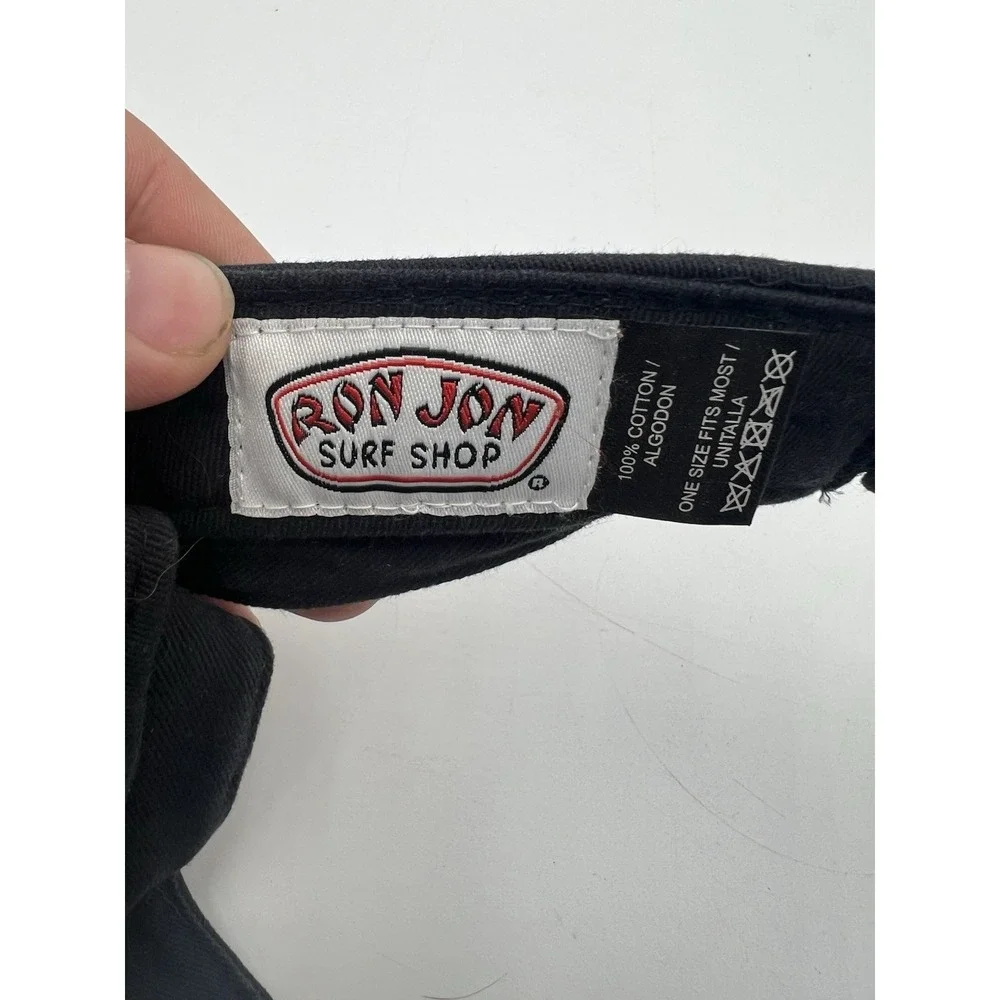 Ron Jon Surf Shop Myrtle Beach SC Black Visor Hat Adjustable Cotton Souveni